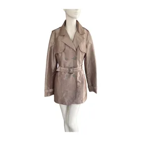 Metallic Lightweight Trench Coat Taupe SIZE 14