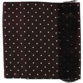 Michelsons of London Wide Polka Dot Silk Scarf - Burgundy