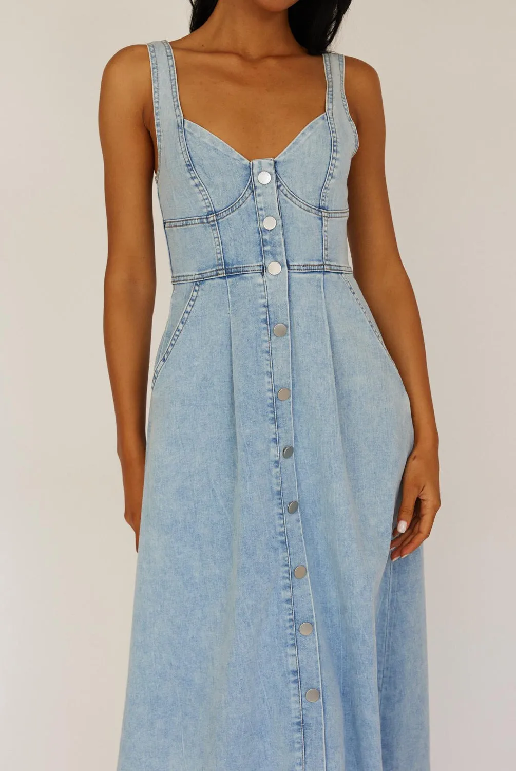 Millan Chambray Denim Midi Dress