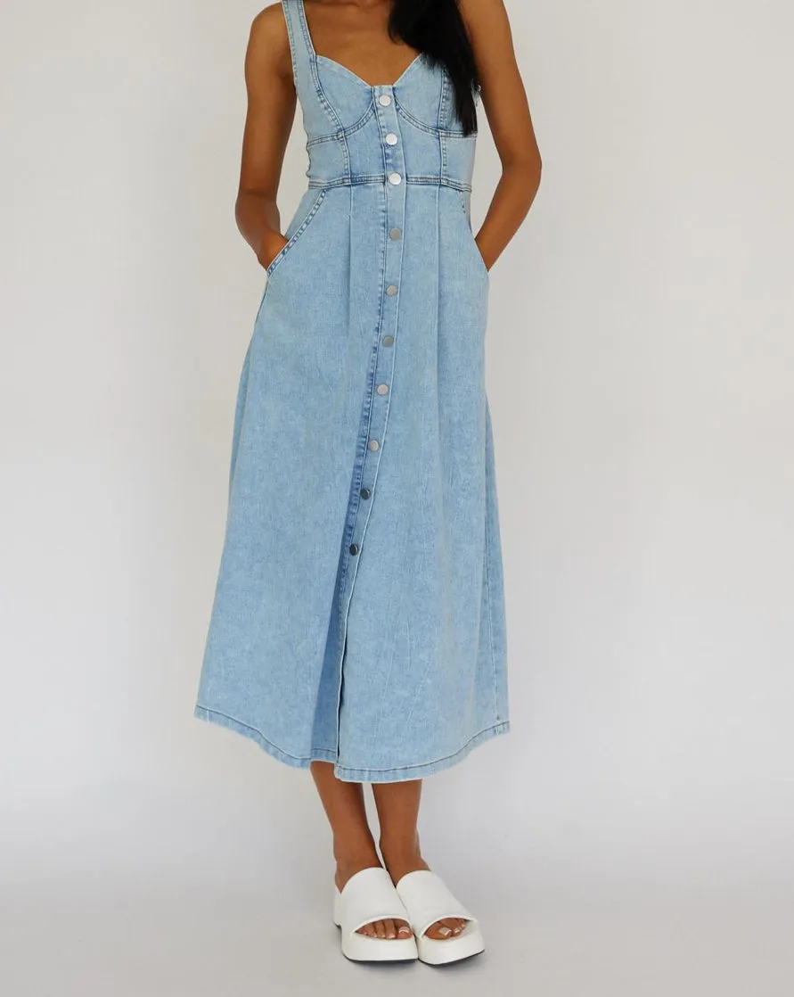 Millan Chambray Denim Midi Dress