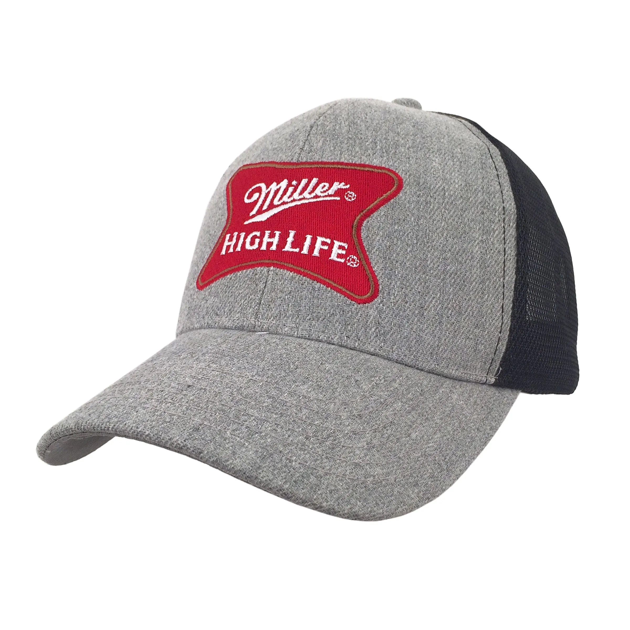 Miller High Life Trucker Style Hat - Gray and Black