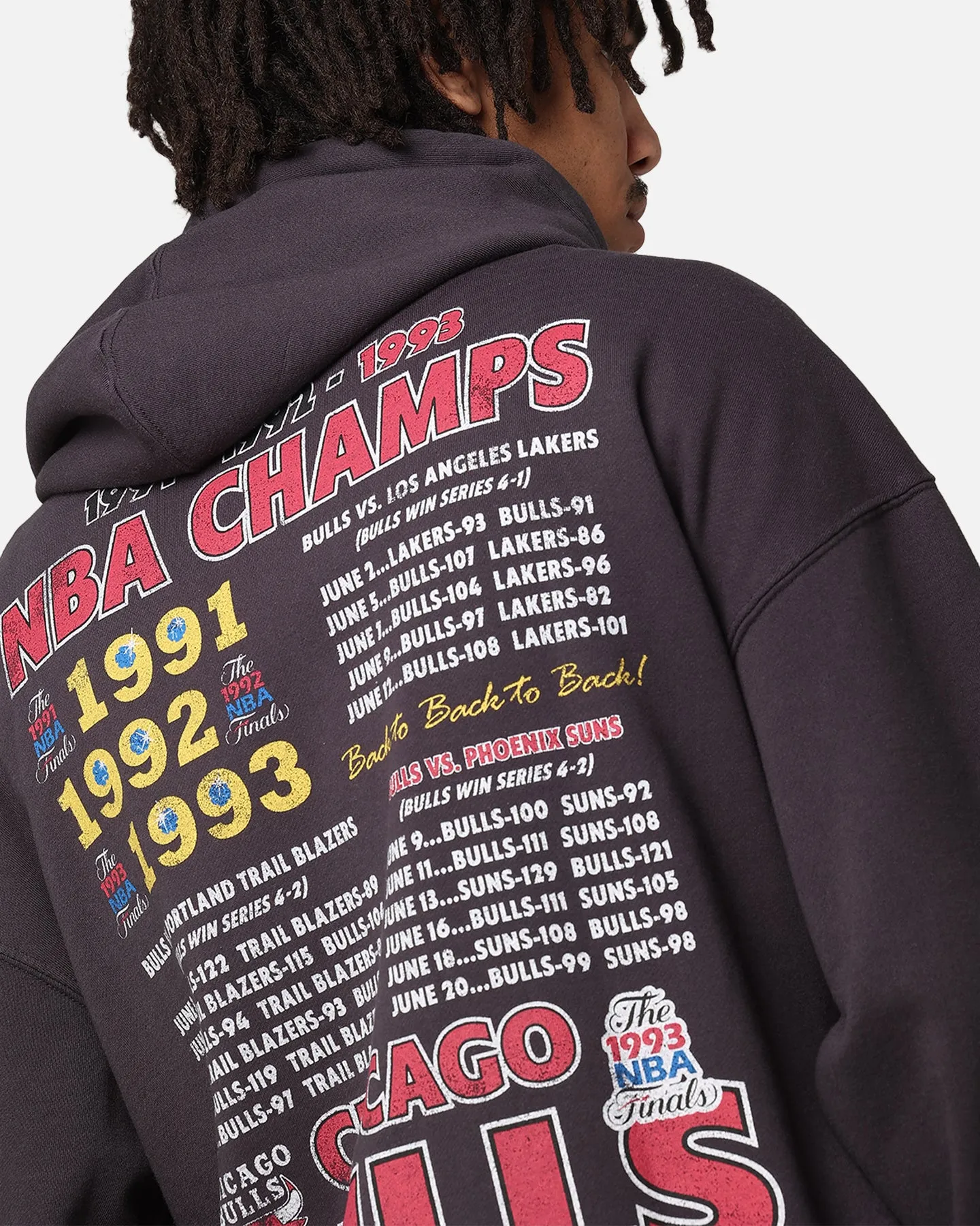 Mitchell & Ness Chicago Bulls Finals Champion Hoodie Overdyed Black