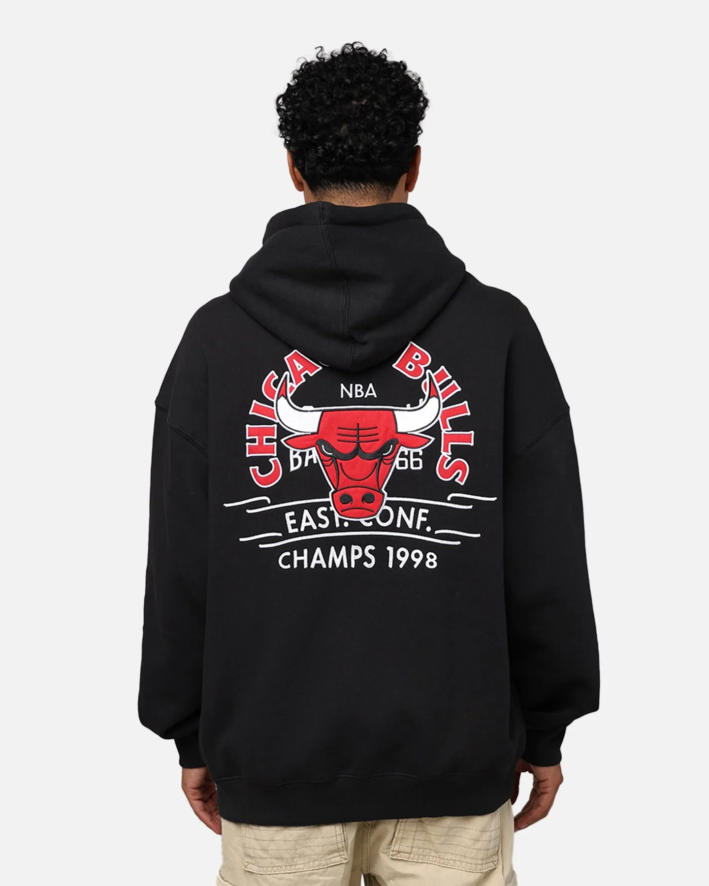 Mitchell & Ness Chicago Bulls Letterman Hoodie Black