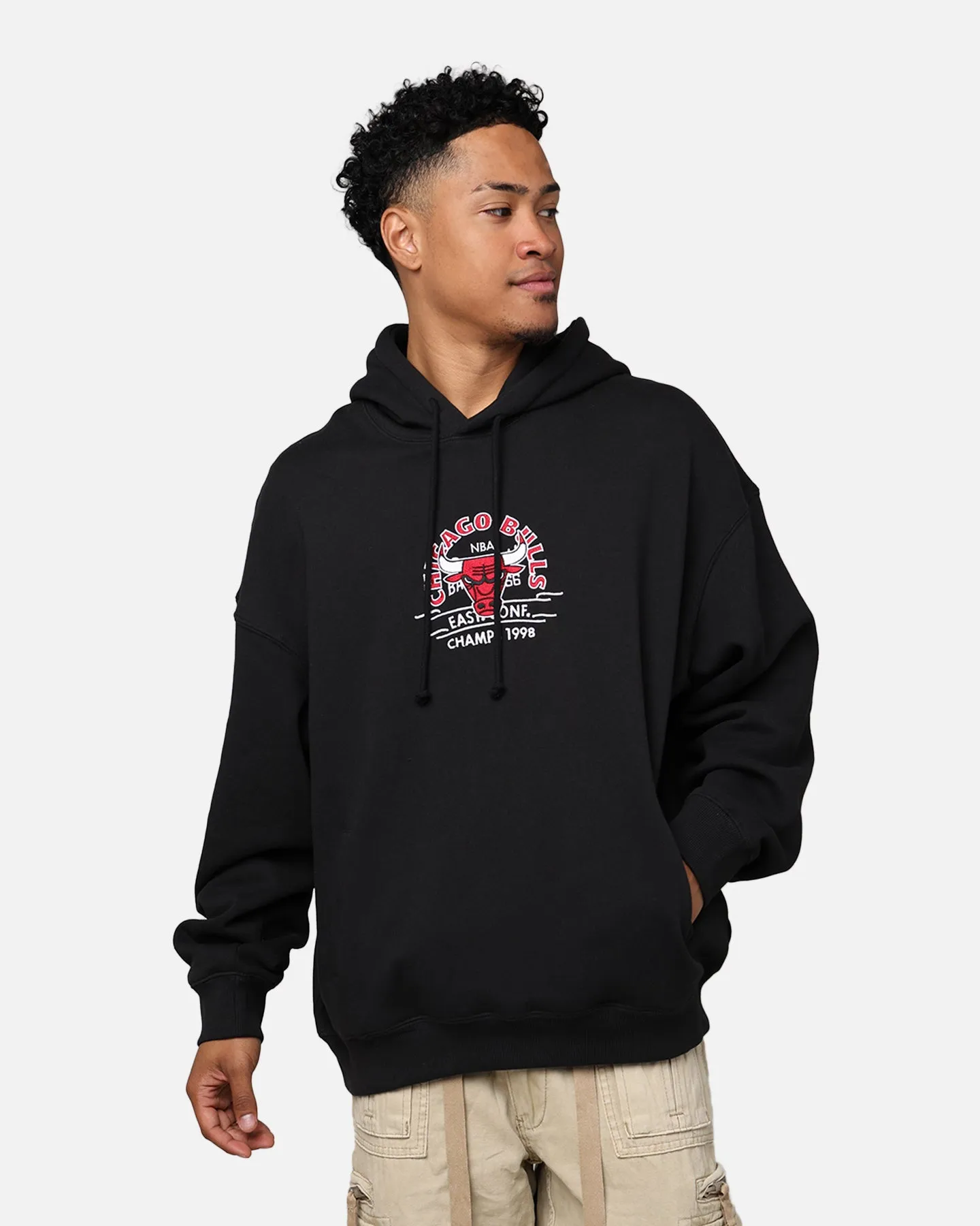 Mitchell & Ness Chicago Bulls Letterman Hoodie Black