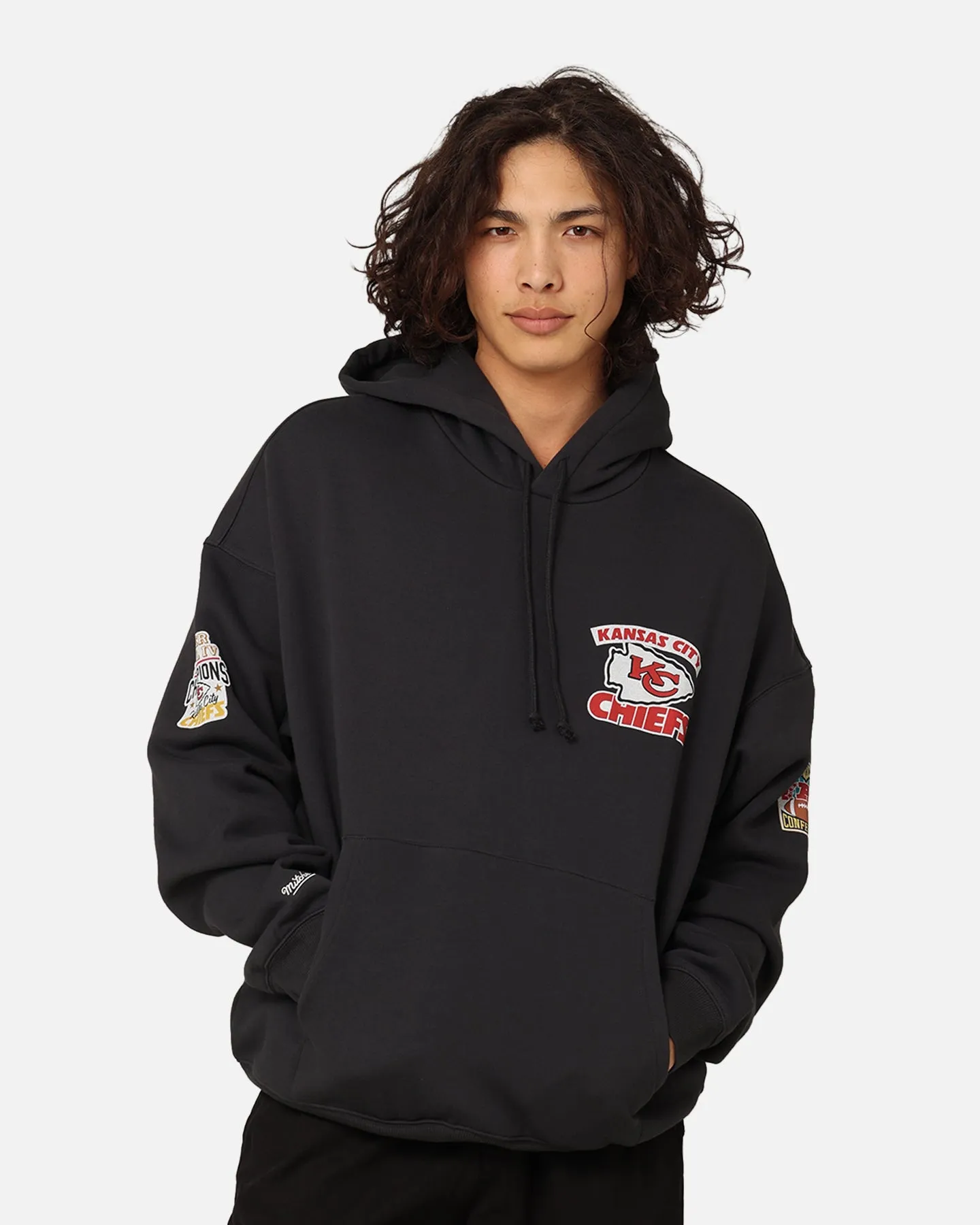 Mitchell & Ness Kansas City Chiefs Super Bowl World Hoodie Faded Black