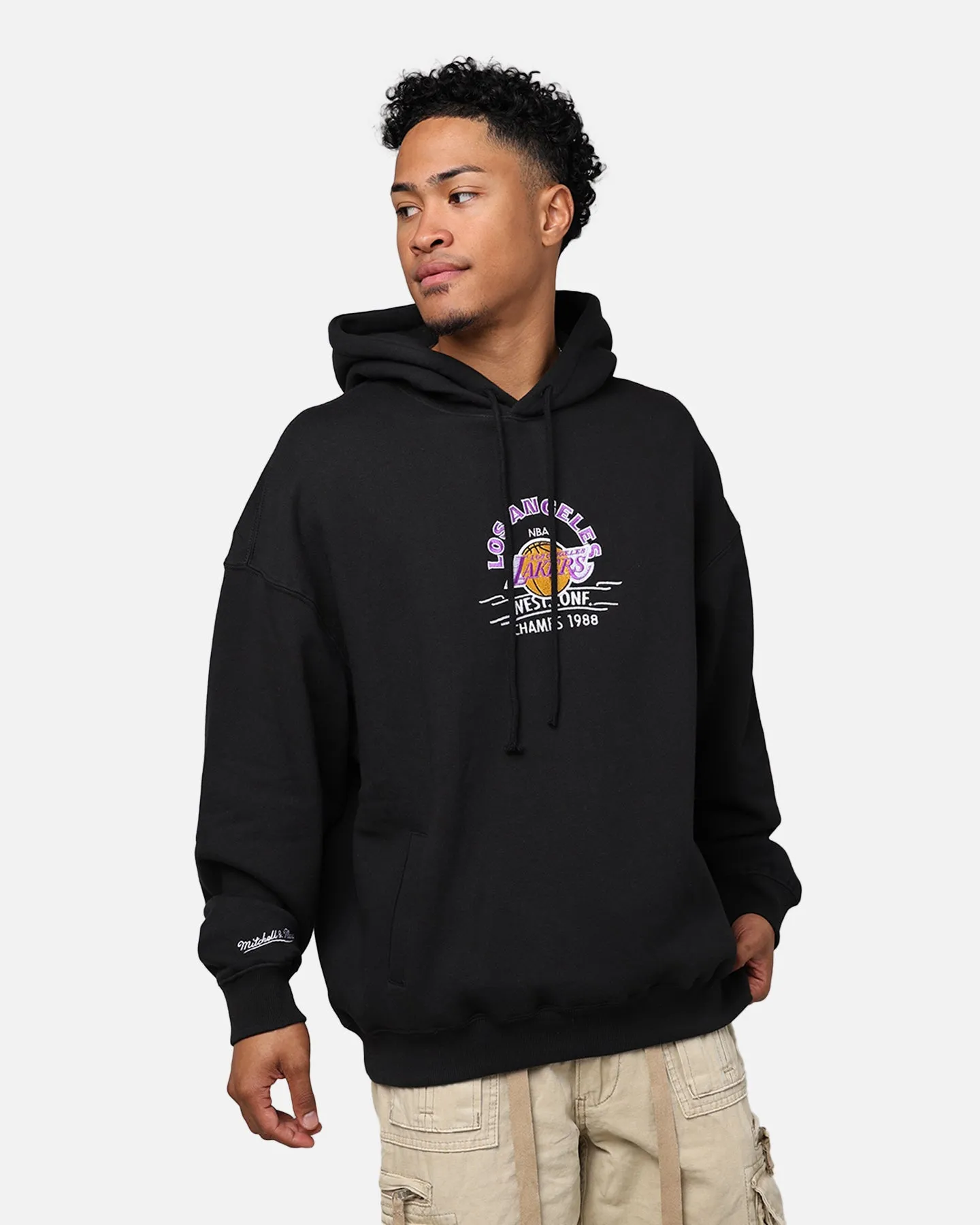 Mitchell & Ness Los Angeles Lakers Letterman Hoodie Black