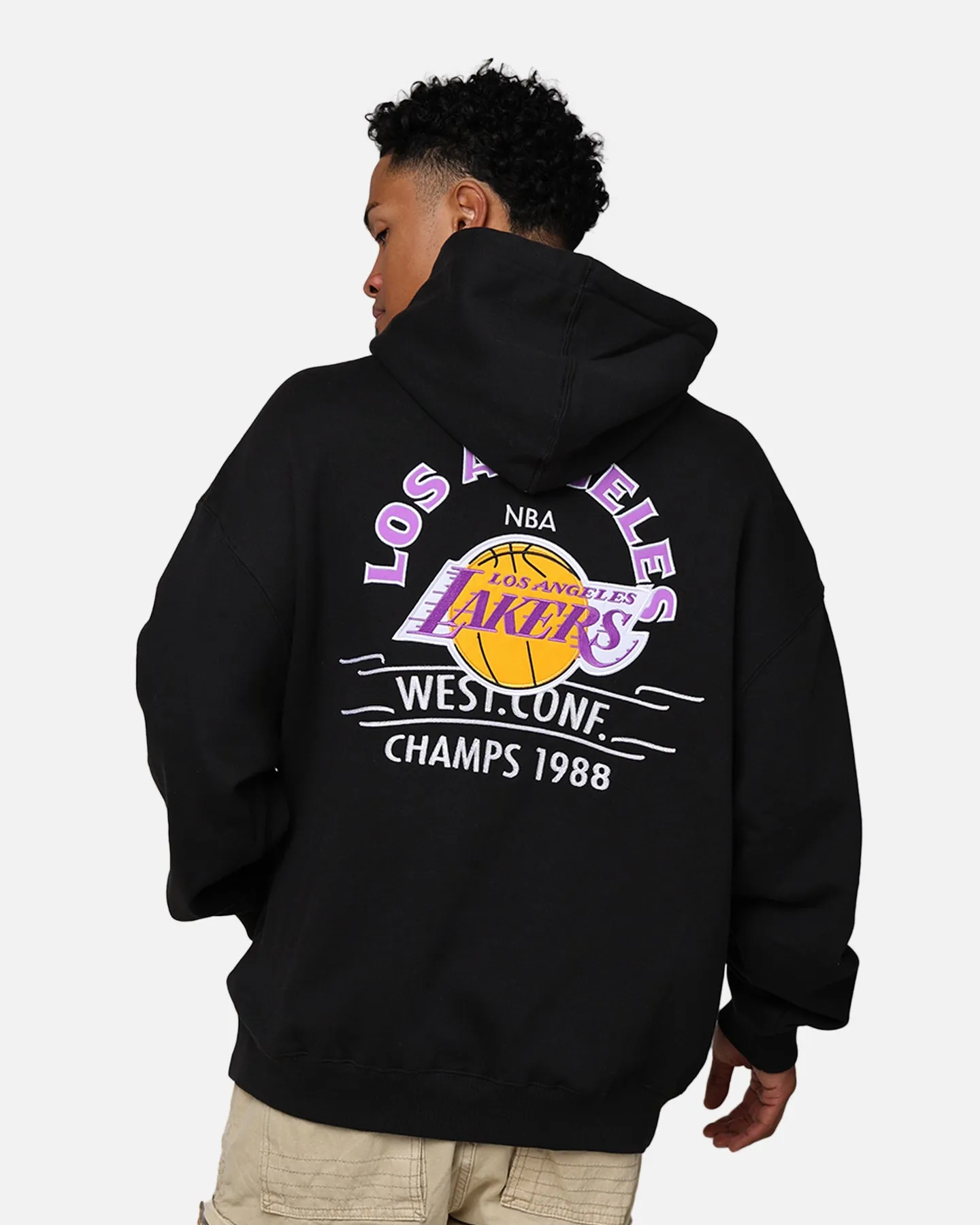 Mitchell & Ness Los Angeles Lakers Letterman Hoodie Black