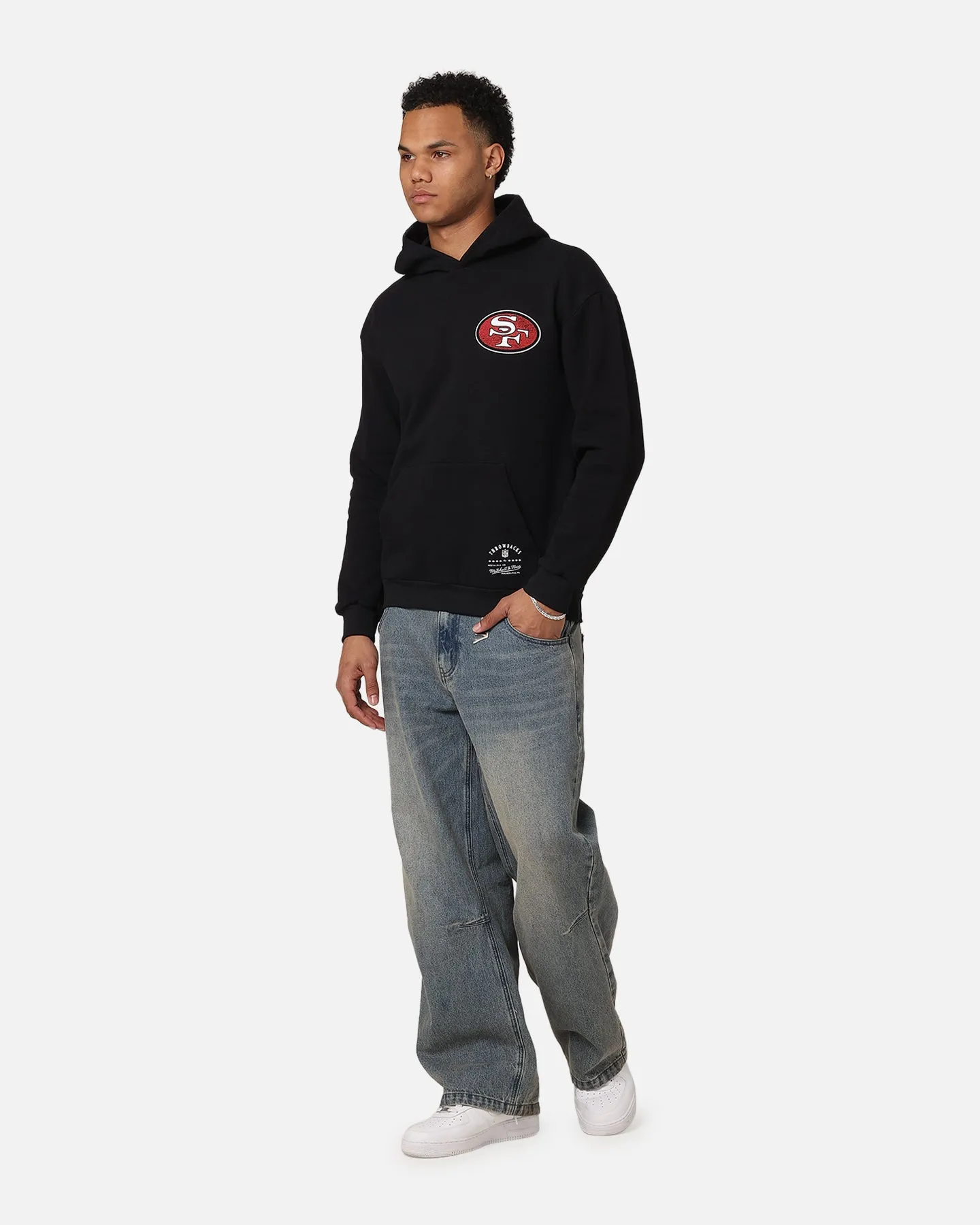 Mitchell & Ness San Francisco 49ers Flames Hoodie Faded Black