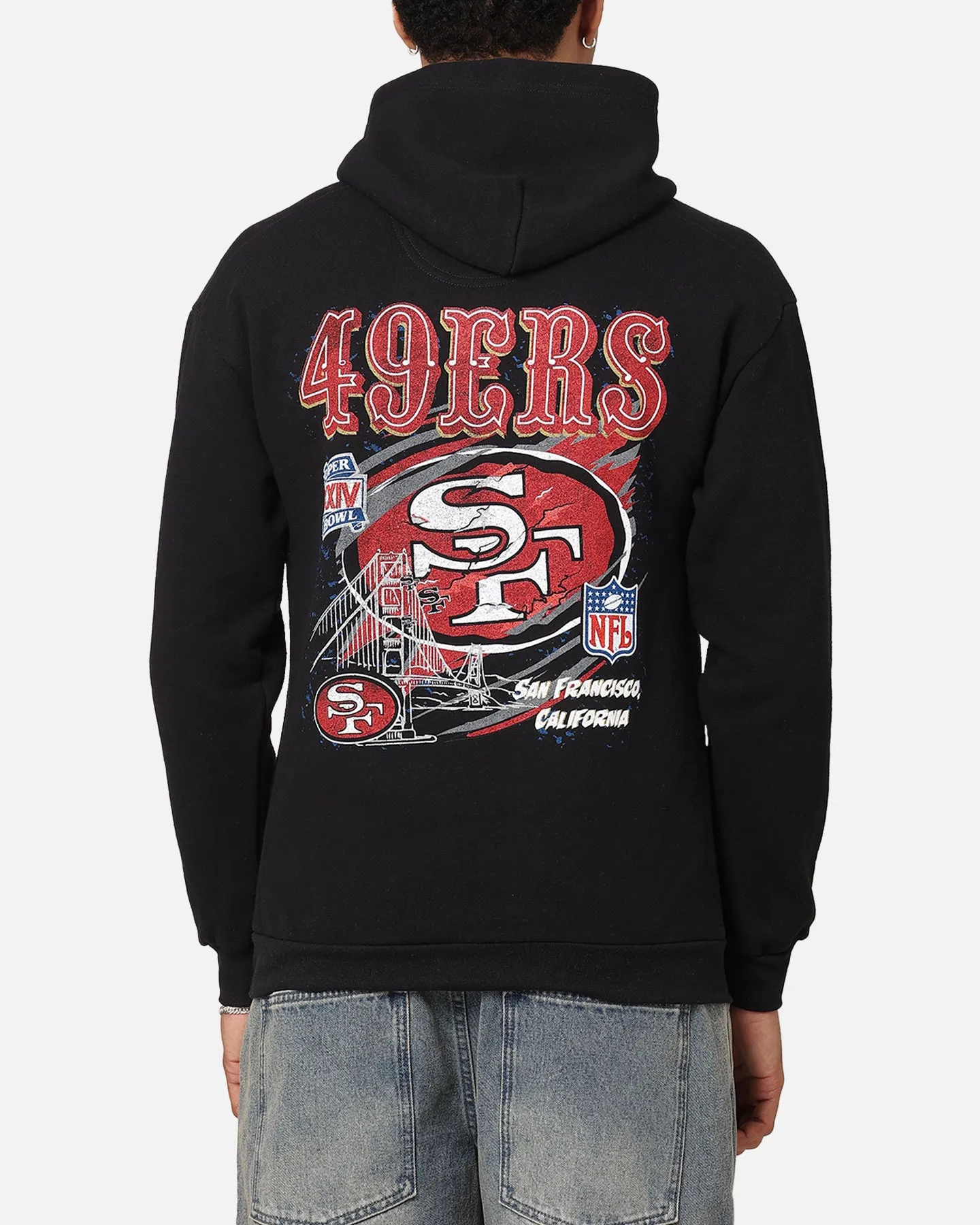 Mitchell & Ness San Francisco 49ers Flames Hoodie Faded Black