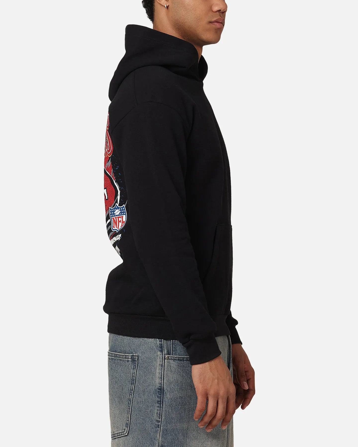 Mitchell & Ness San Francisco 49ers Flames Hoodie Faded Black