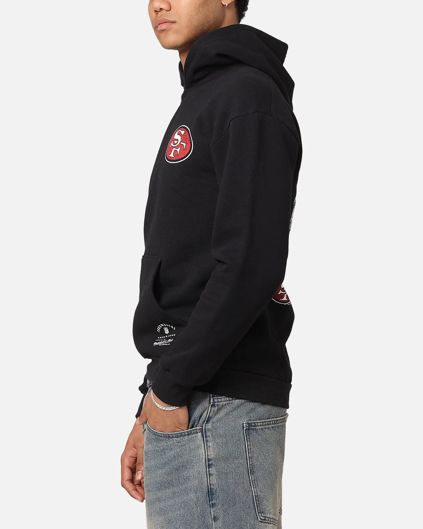 Mitchell & Ness San Francisco 49ers Flames Hoodie Faded Black