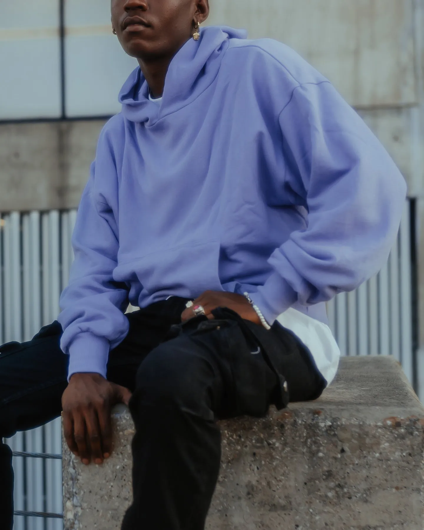 MNML Double Layer Hoodie Purple