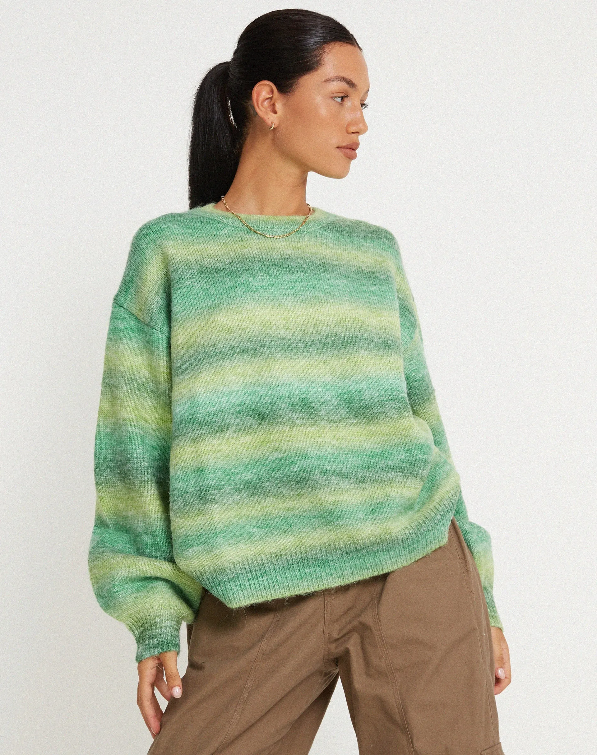 MOTEL X OLIVIA NEILL Oversized Ammaria Jumper in Green