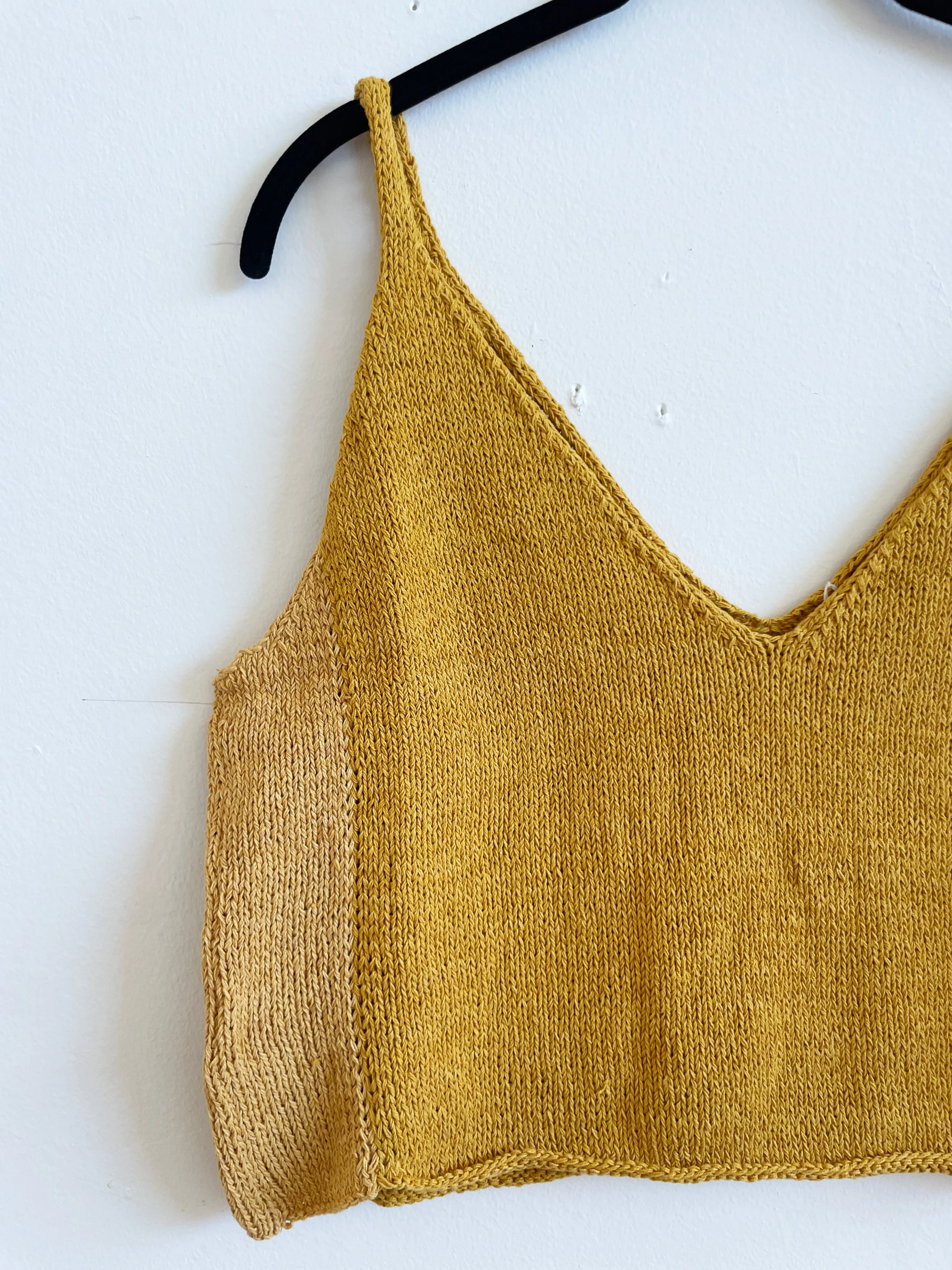 Mustard Tank Top, Hand Knit & Natural Dyes