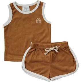 Mustard Terry Cloth Short Set