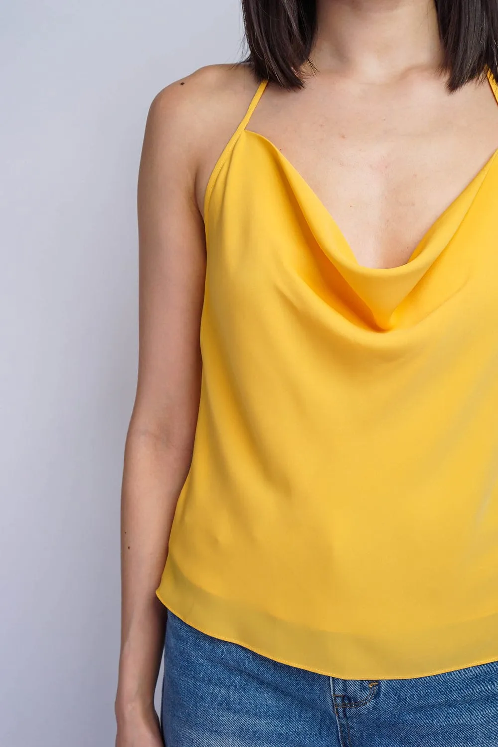 Mustard Yellow Colina Cowl Neck Top