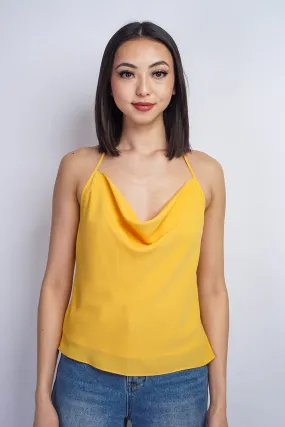 Mustard Yellow Colina Cowl Neck Top