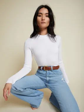 Nation LTD - Gina Slim Mock Neck in White