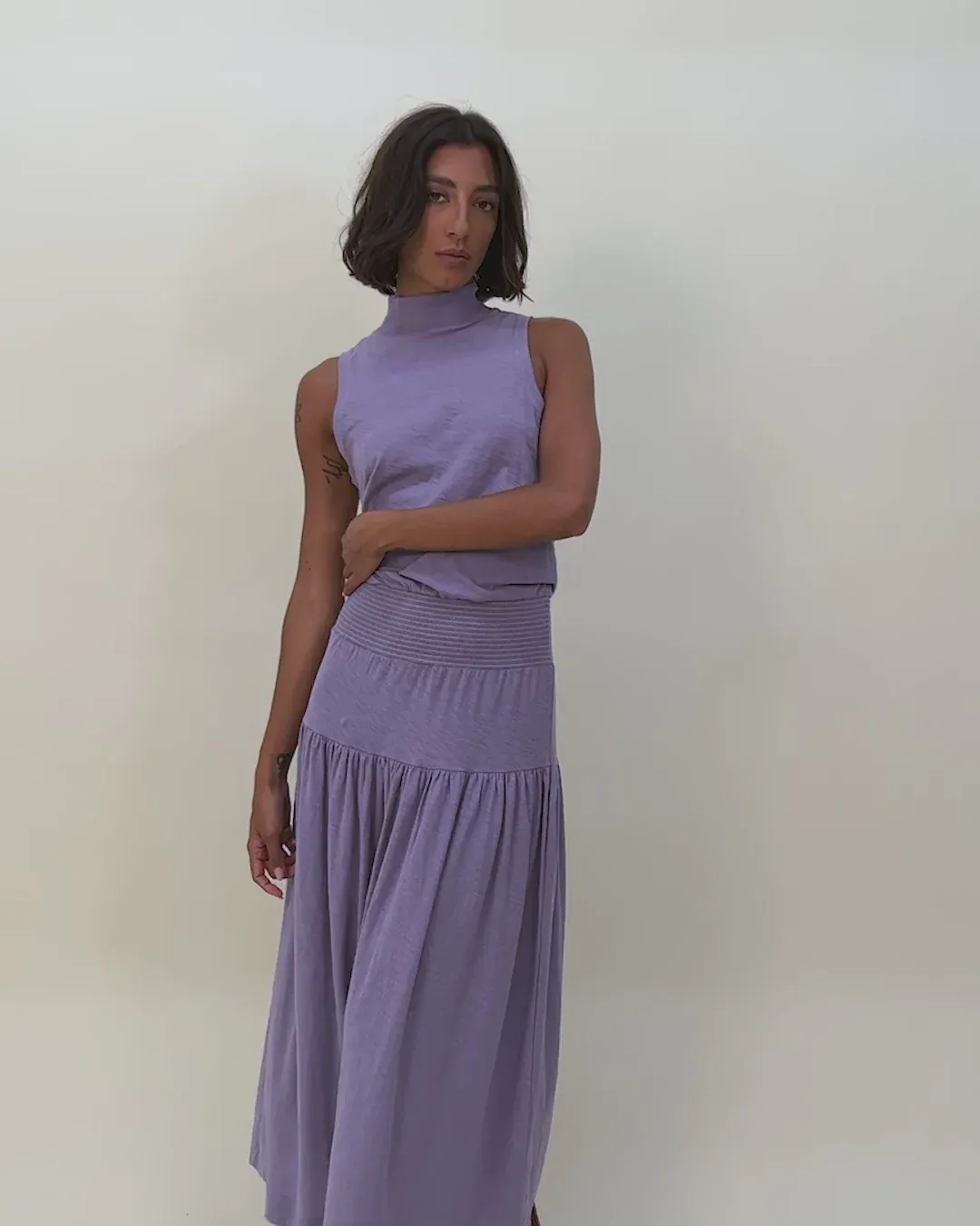 Nation LTD - Margot Turtleneck Tank Dress in French Violet