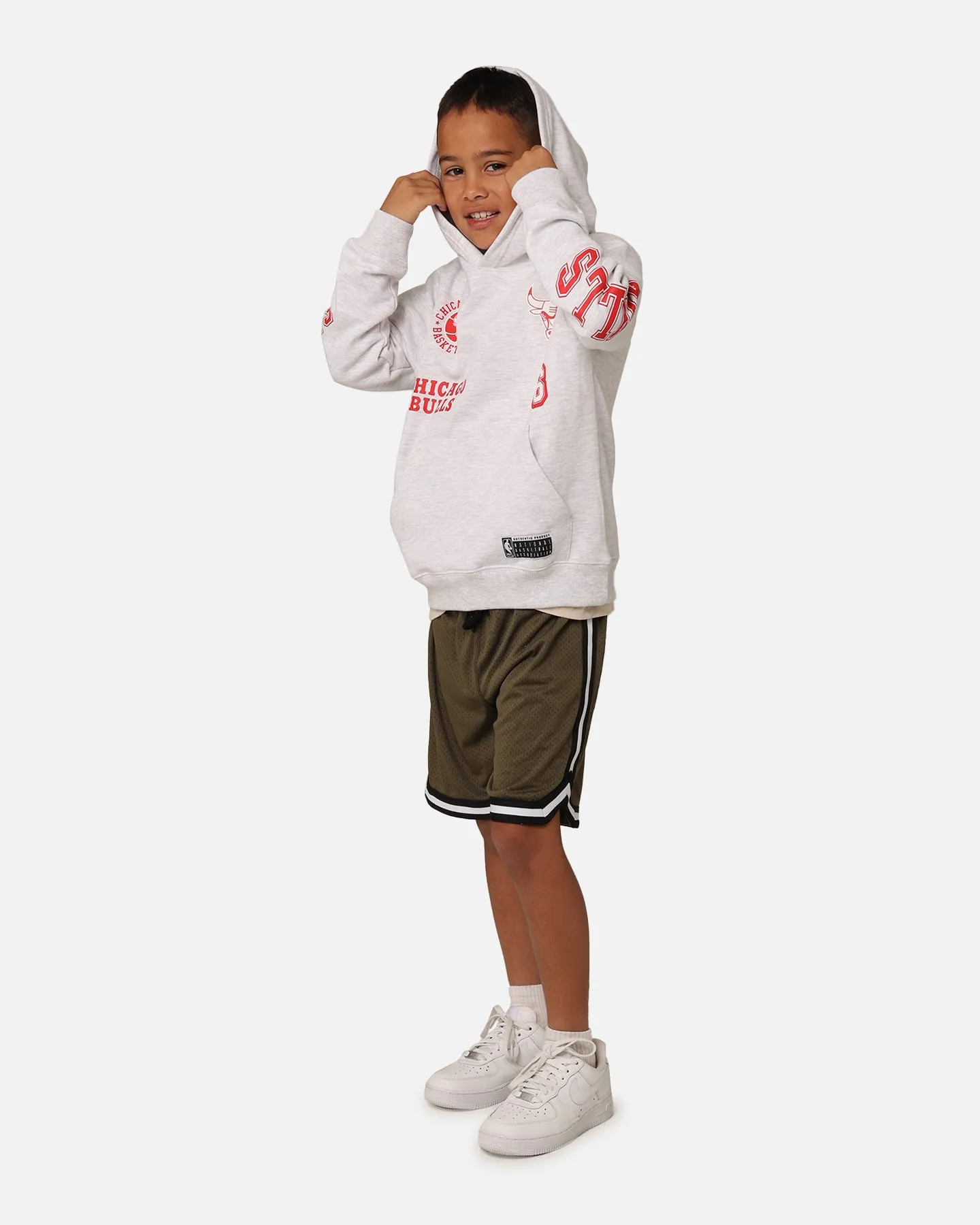 NBA Kids' Chicago Bulls Union Fleece Hoodie Silver Marle