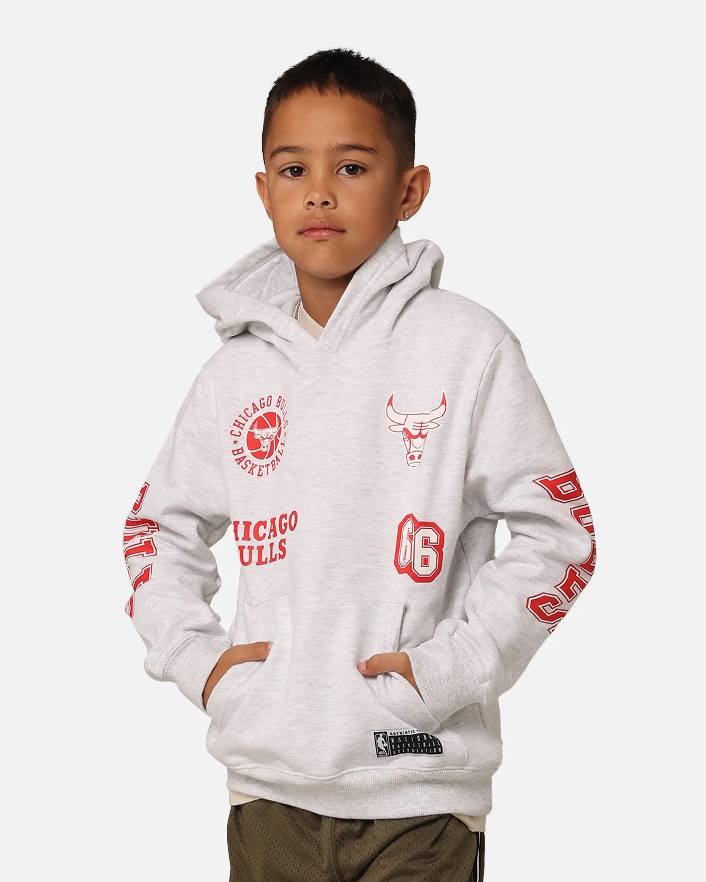 NBA Kids' Chicago Bulls Union Fleece Hoodie Silver Marle