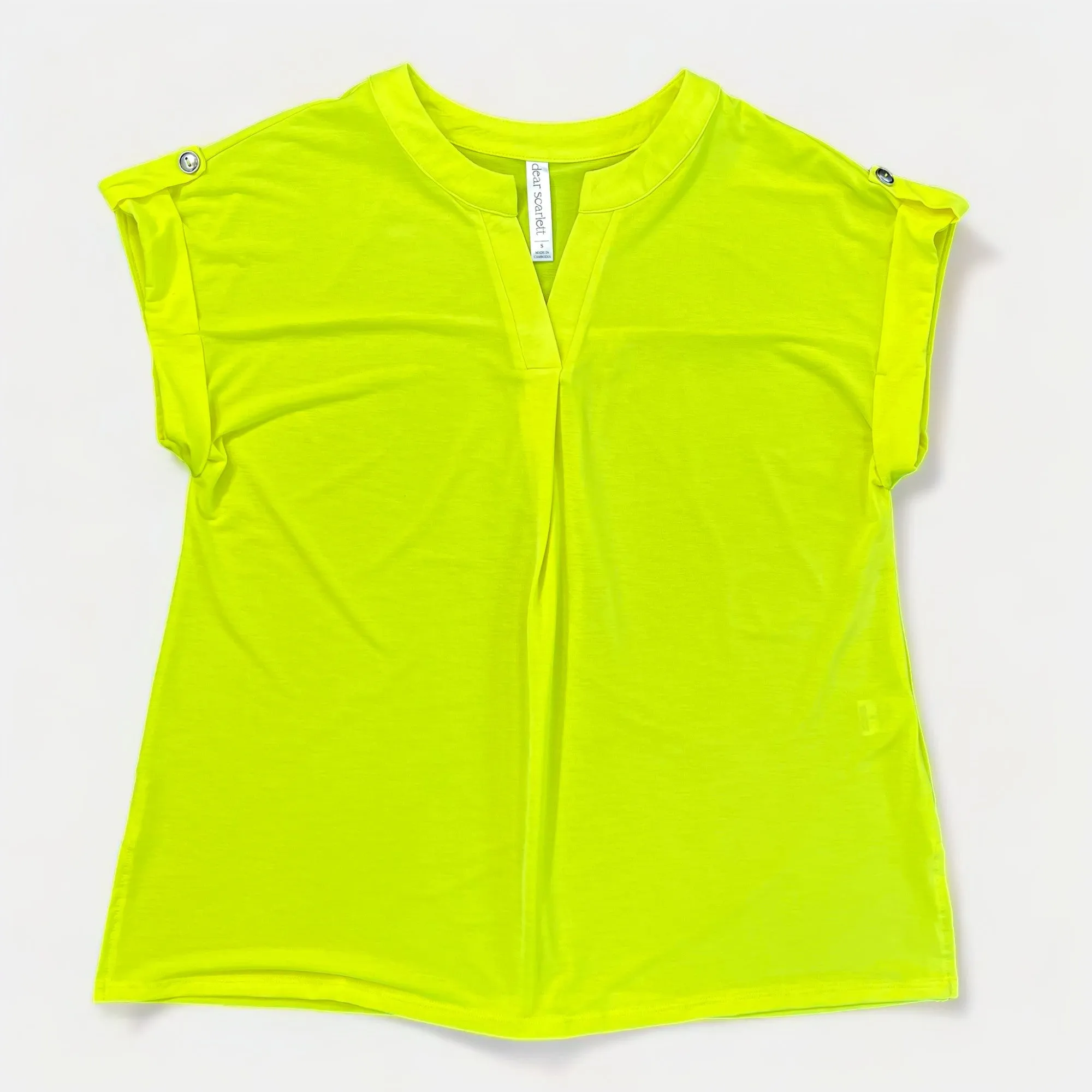 Neon Yellow Lizzy Short Sleeve Top [NO RETURNS]