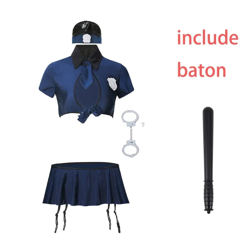 Novelty Cop Ladies Lingerie Uniform  Exotic Cop Costume Policewomen Clubwear Hen Party Cosplay Outfit