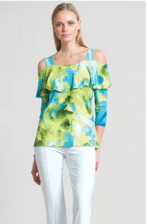 Open Shoulder Ruffle Top