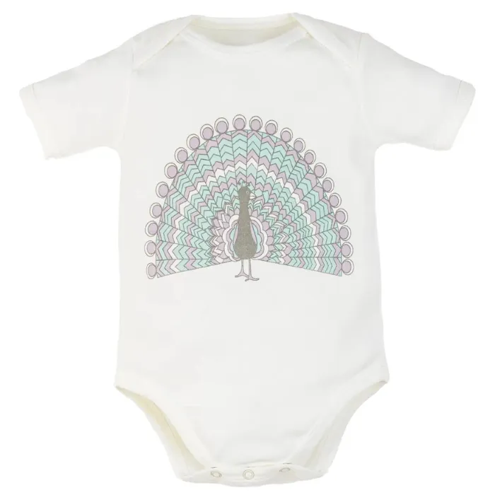 Organic Baby Graphic Bodysuit - Peacock