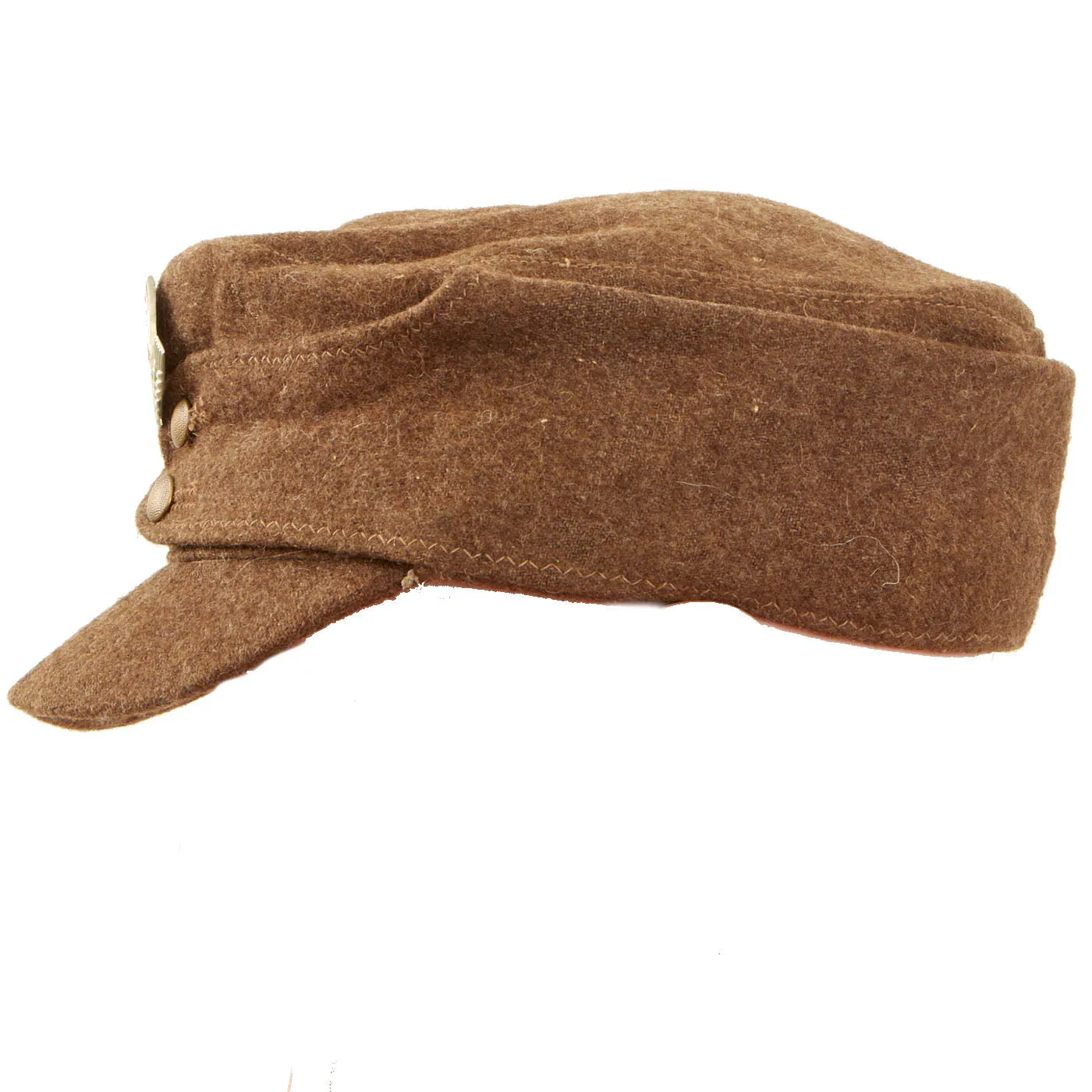 Original German WWII RAD Labor Service EM/NCO M43 Brown Wool Cap - Einheitsmütze