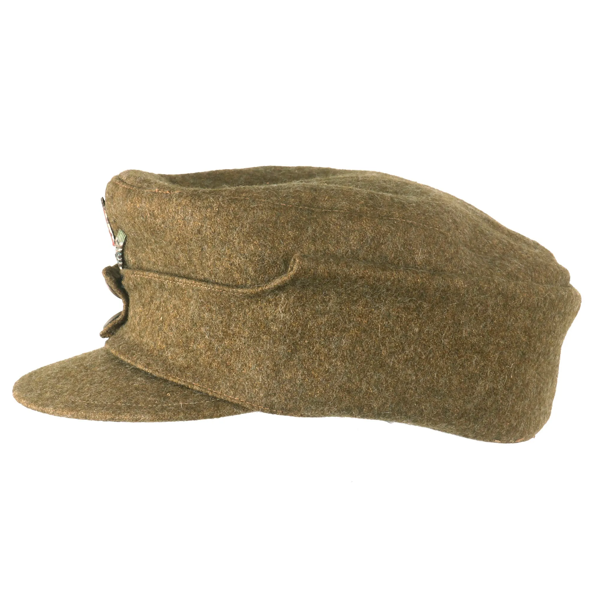 Original German WWII RAD Labor Service EM/NCO M43 Brown Wool Field Cap - Einheitsmütze