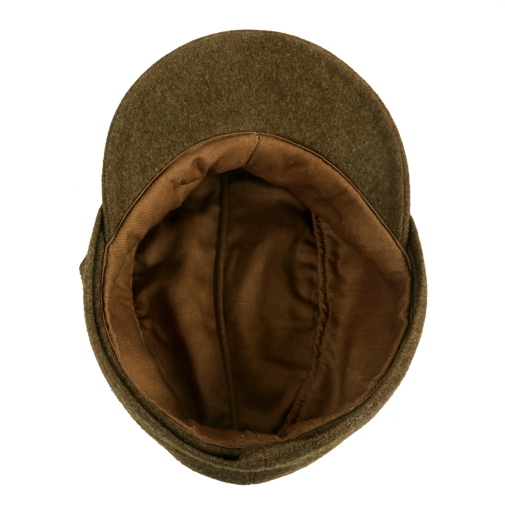 Original German WWII RAD Labor Service EM/NCO M43 Brown Wool Field Cap - Einheitsmütze