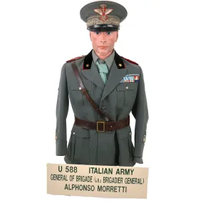 Original Italian WWII Uniform Set Attributed To General of Brigade Alfonso Morretti With Museum Sign - Formerly A.A.F. Tank Museum Collection