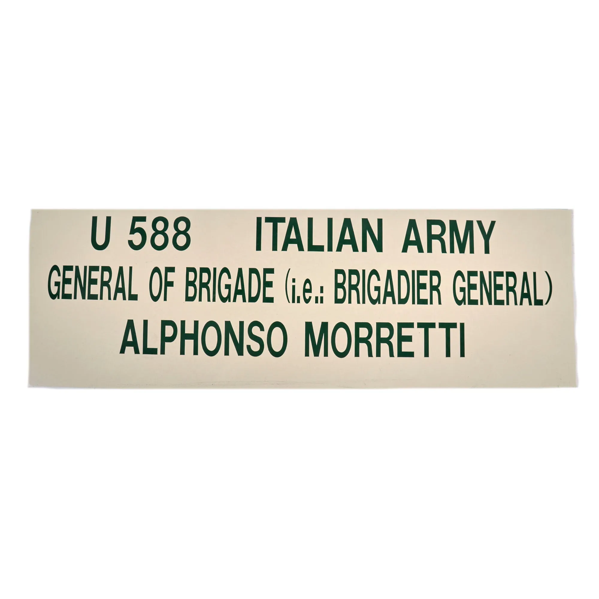 Original Italian WWII Uniform Set Attributed To General of Brigade Alfonso Morretti With Museum Sign - Formerly A.A.F. Tank Museum Collection