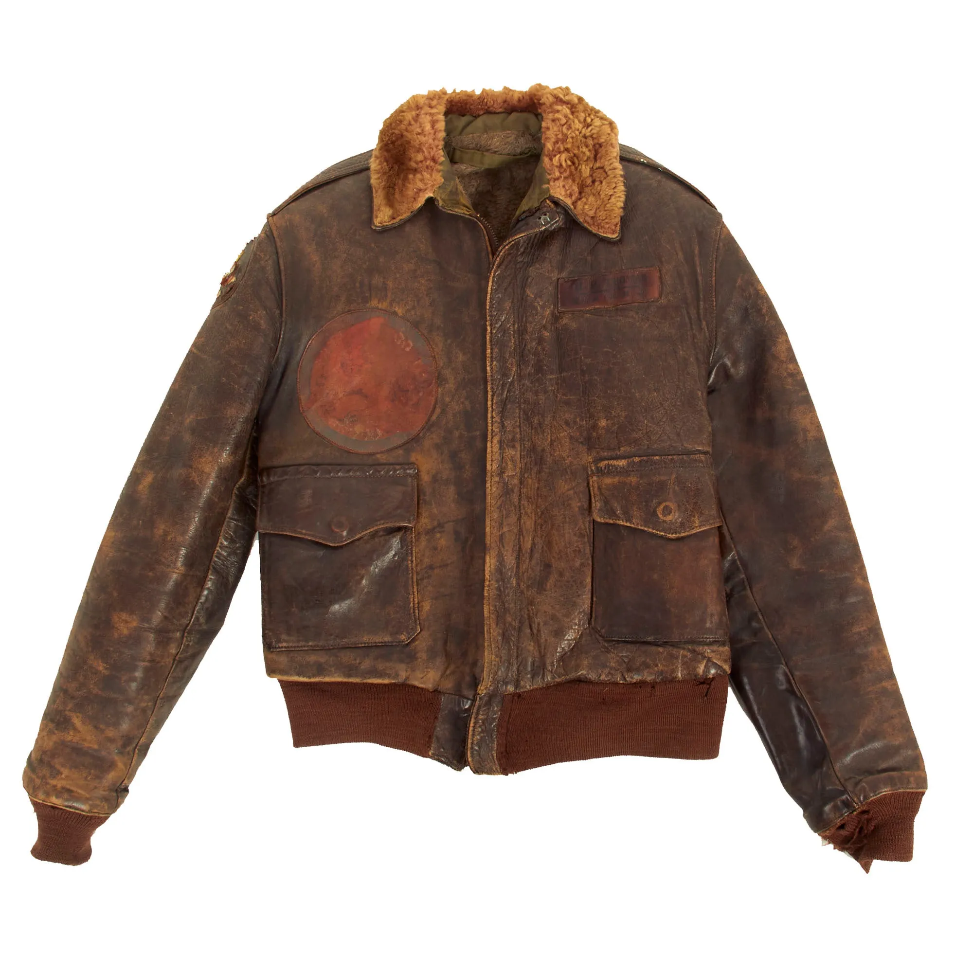 Original U.S. WWII Named 14th Air Force, 425th Bomb Squadron, 308th Bomb Group Custom A-2 Flight Jacket With B-15 Jacket Liner