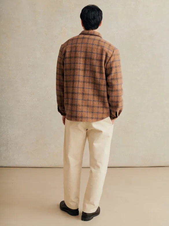 Overshirt Italian Brushed Wool - Gold Check