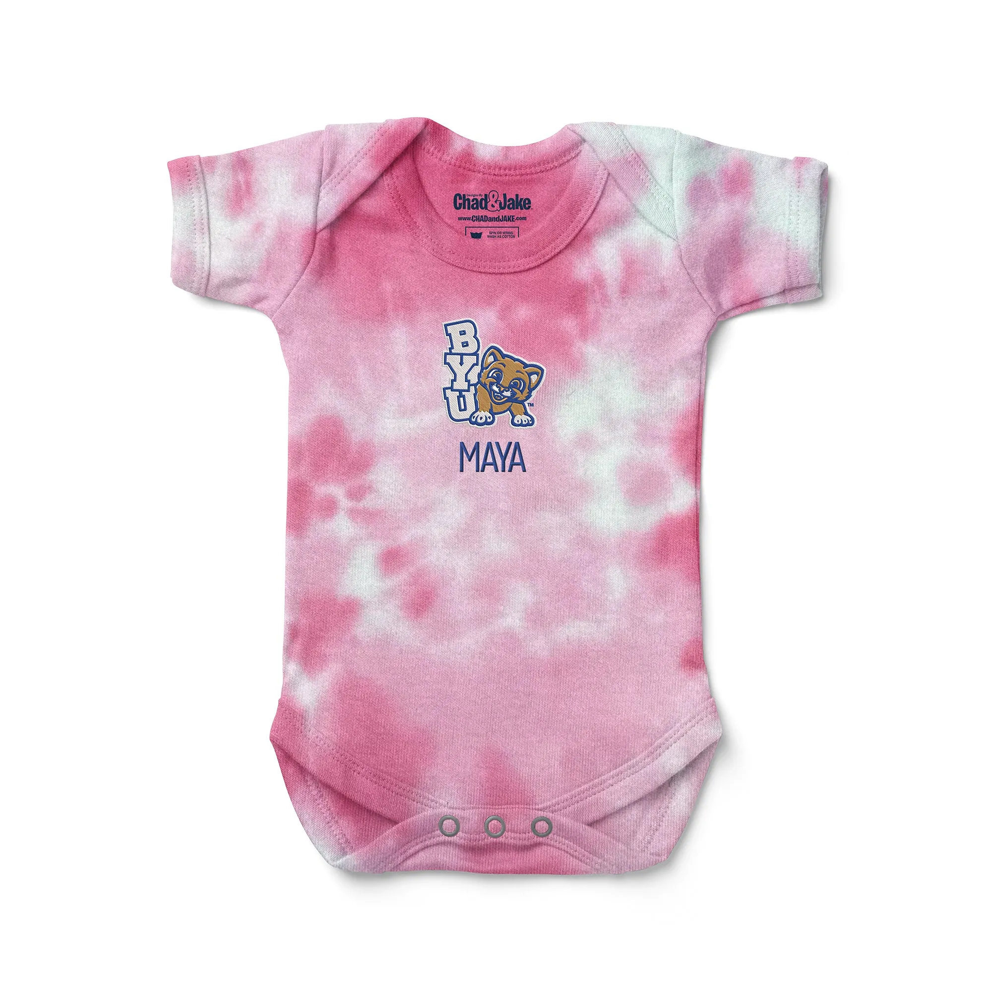 Personalized Brigham Young Cougars Youth Tie Dye Bodysuit