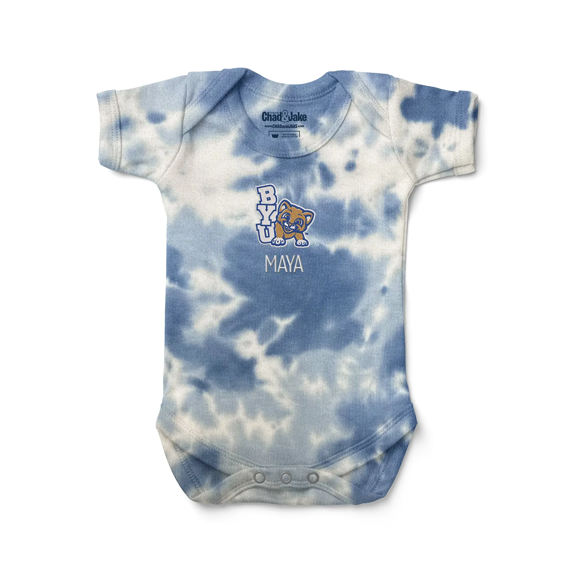 Personalized Brigham Young Cougars Youth Tie Dye Bodysuit