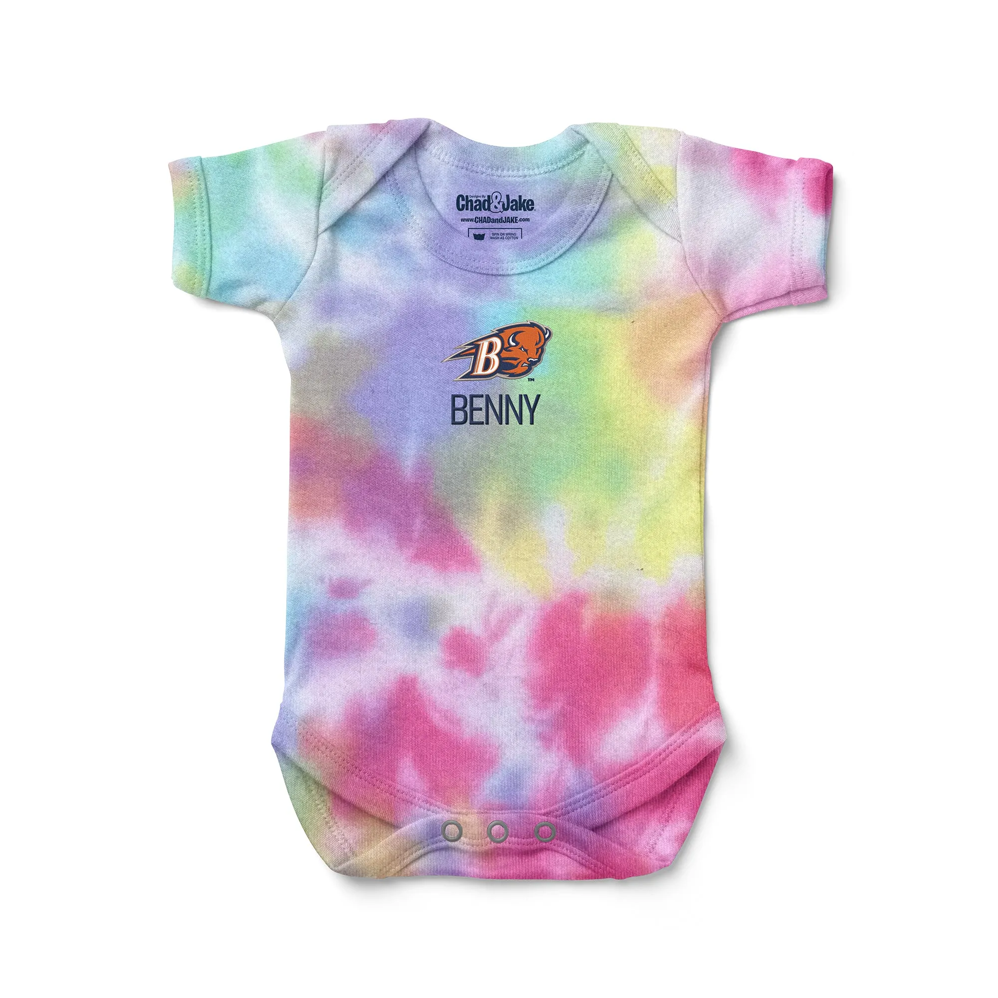 Personalized Bucknell Bison Tie Dye Bodysuit