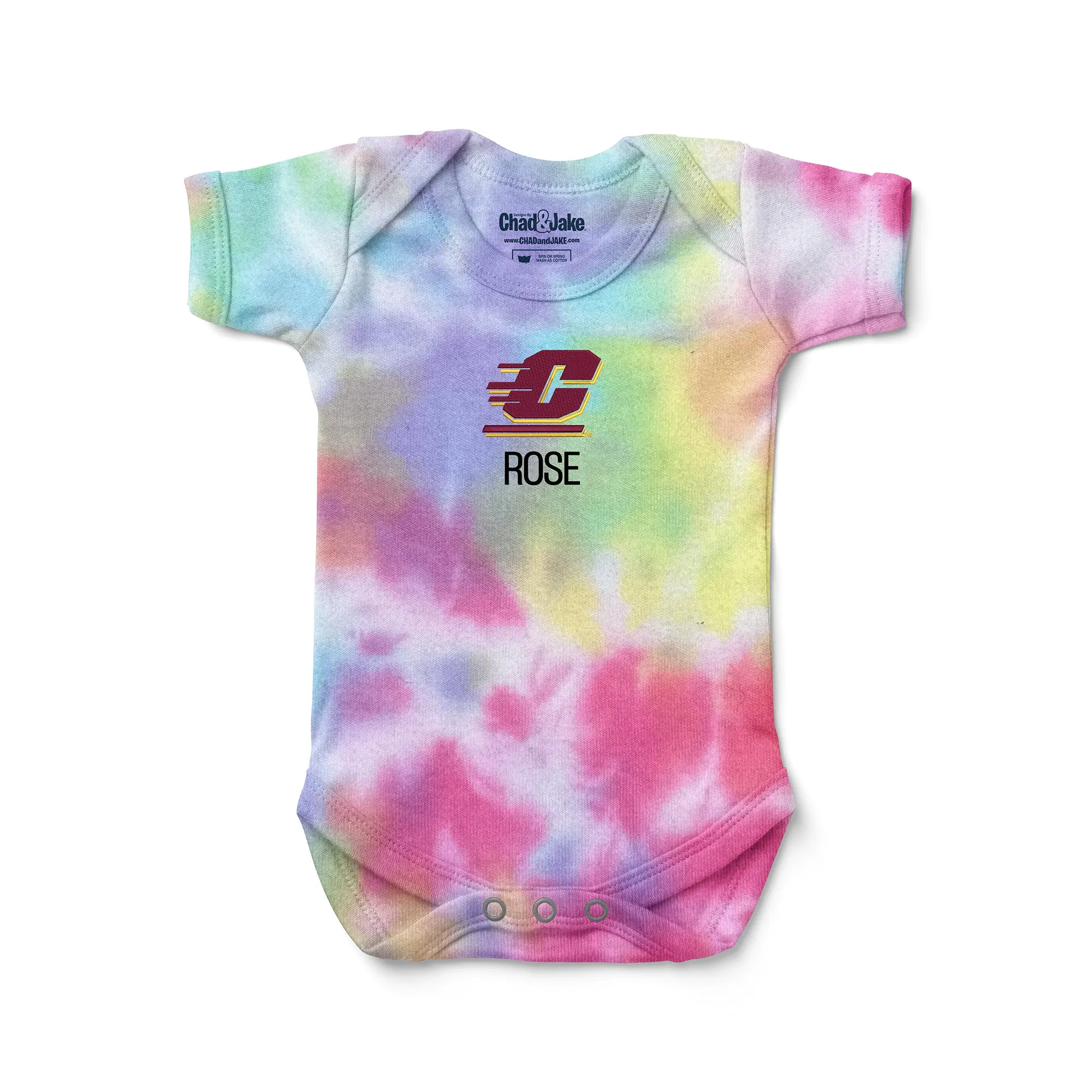 Personalized Central Michigan Chippewas Tie Dye Bodysuit