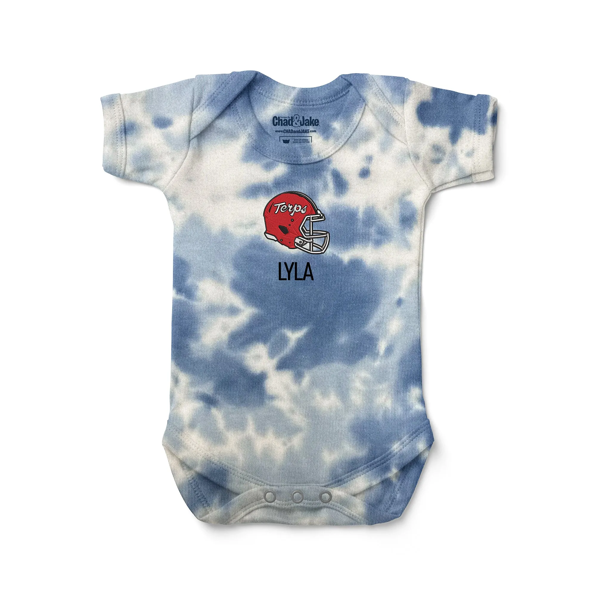 Personalized Maryland Terrapins Helmet Tie Dye Bodysuit