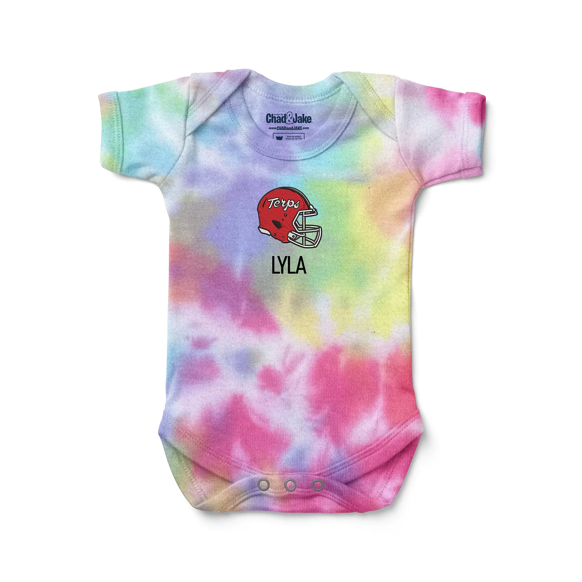 Personalized Maryland Terrapins Helmet Tie Dye Bodysuit