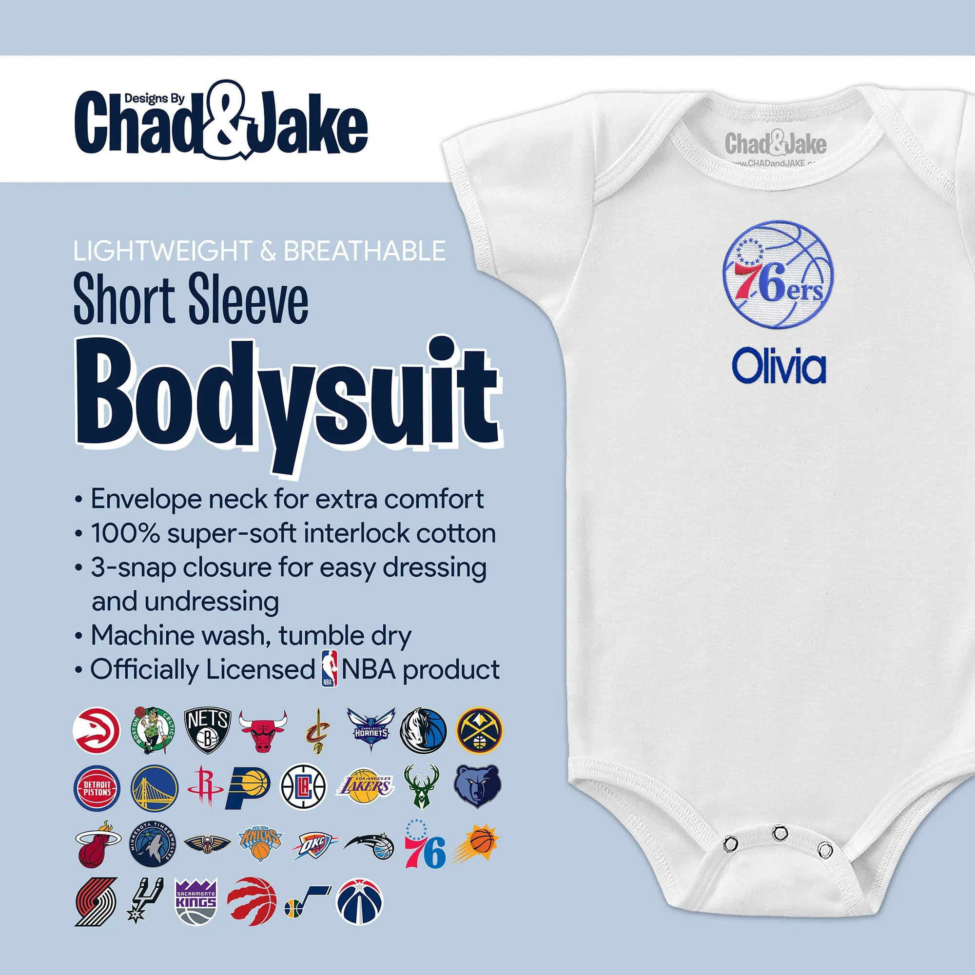 Personalized Philadelphia 76ers Bodysuit