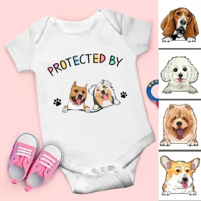 Pet Lovers - Protected By - Personalized Baby Bodysuit