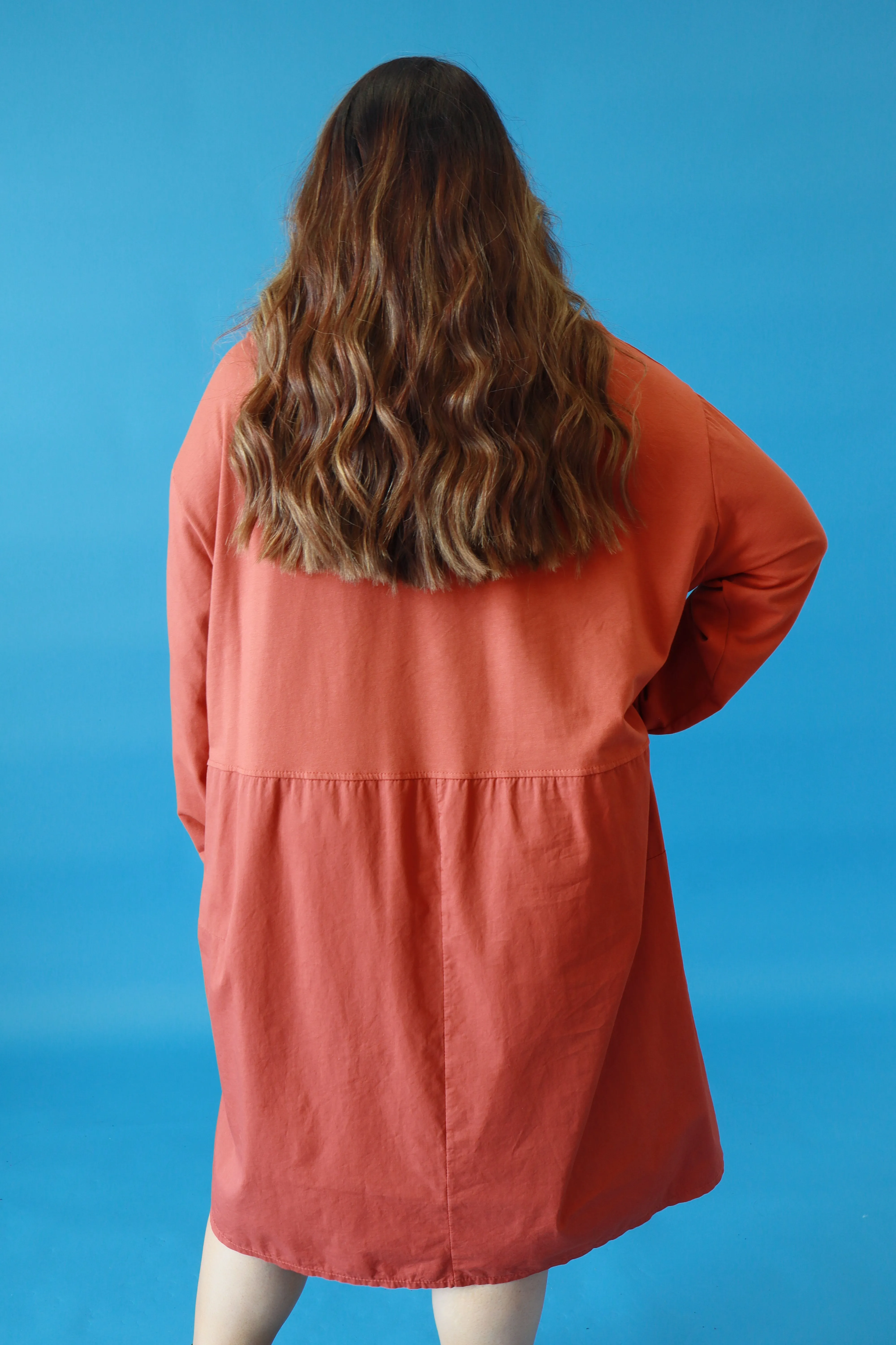 Philomena Cotton Dress in Rust