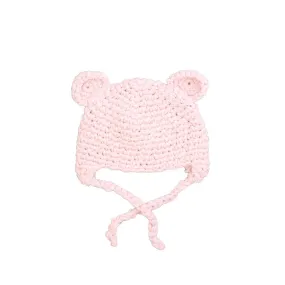 Pink Knit Bear Hat