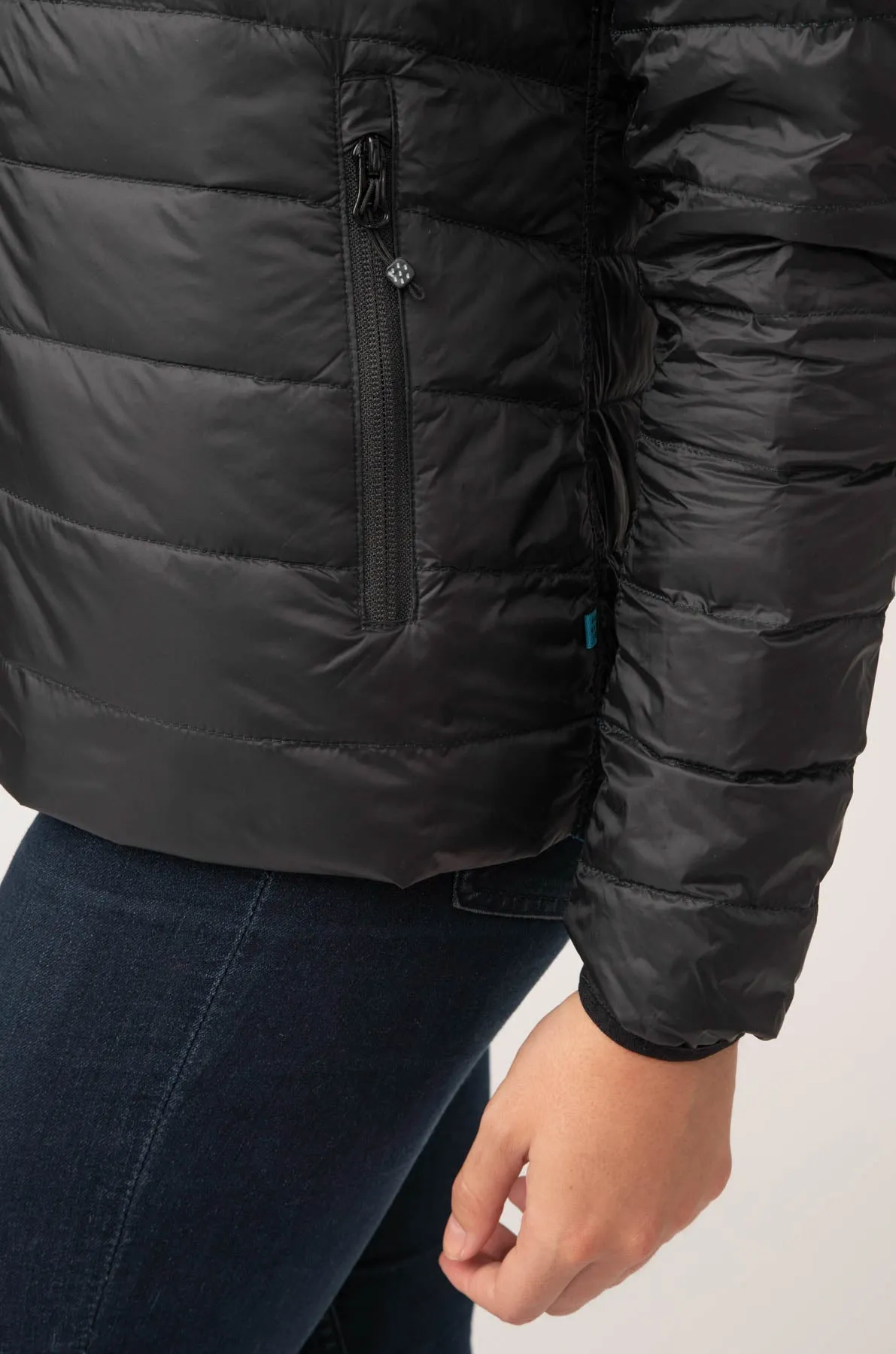 Polar II Womens Down Jacket - Jet Black Teal