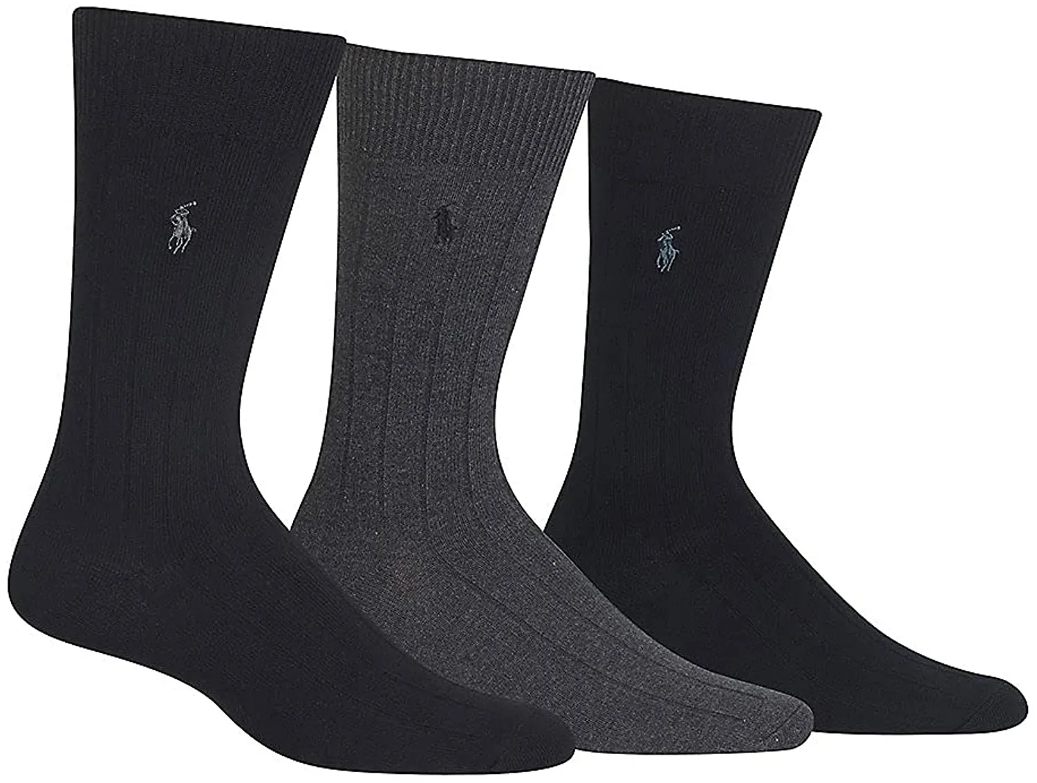 Polo Ralph Lauren Men's 3-Pack Combed Cotton Ribbed Crew Socks