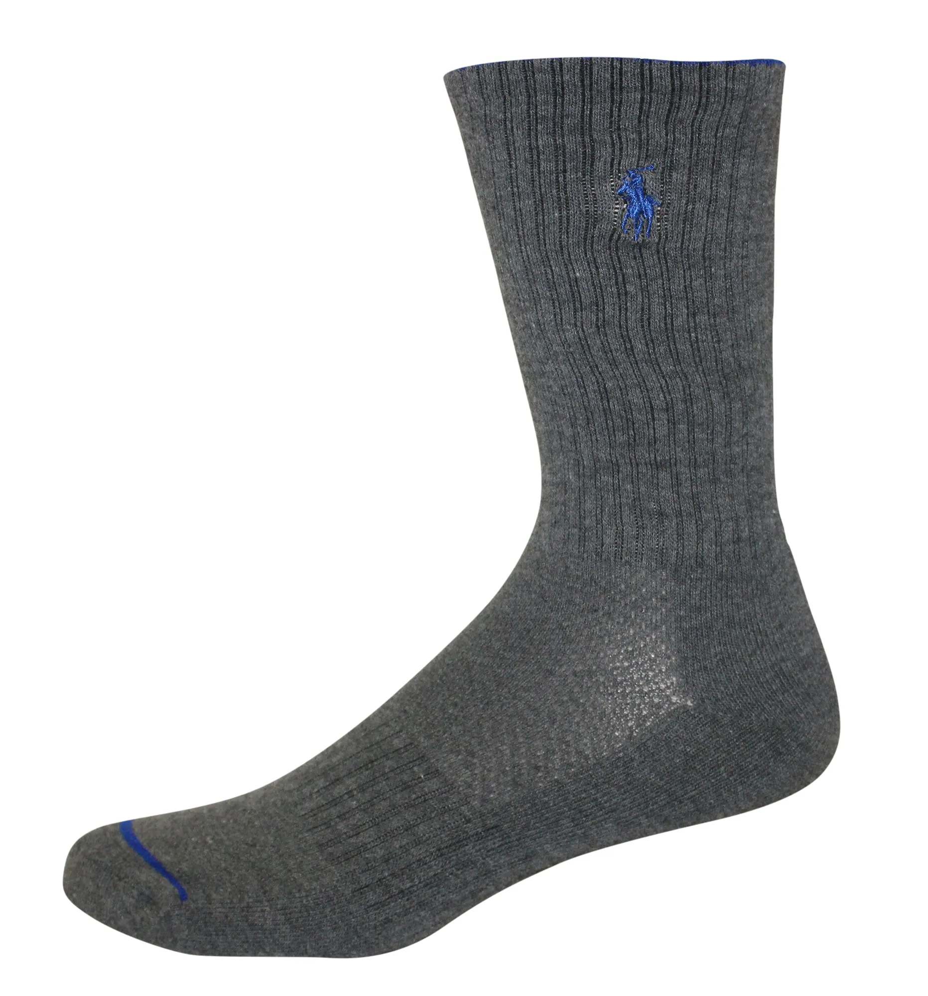 Polo Ralph Lauren Men's 6-Pack Athletic Royal Texture Crew Sock