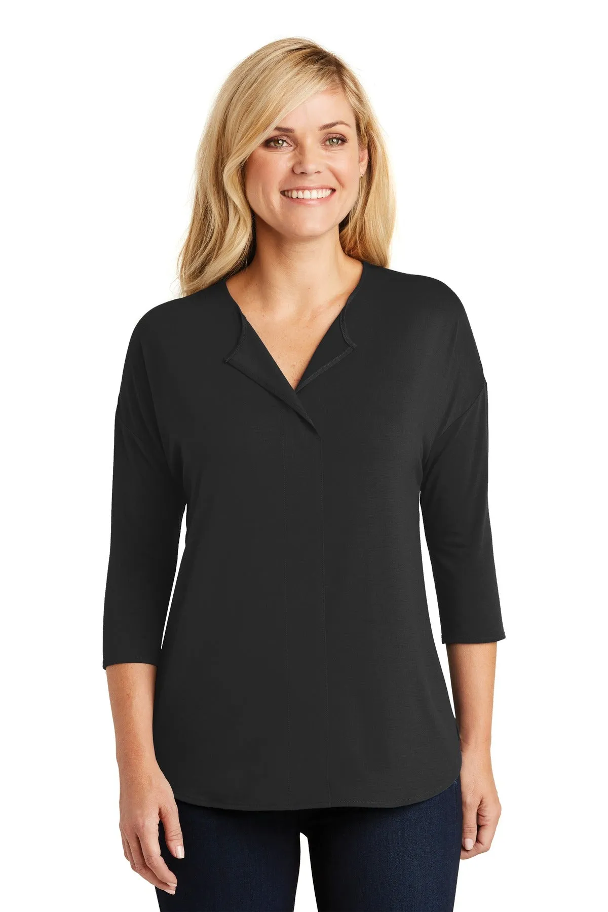 Port Authority® Ladies Concept 3/4-Sleeve Soft Split Neck Top. LK5433